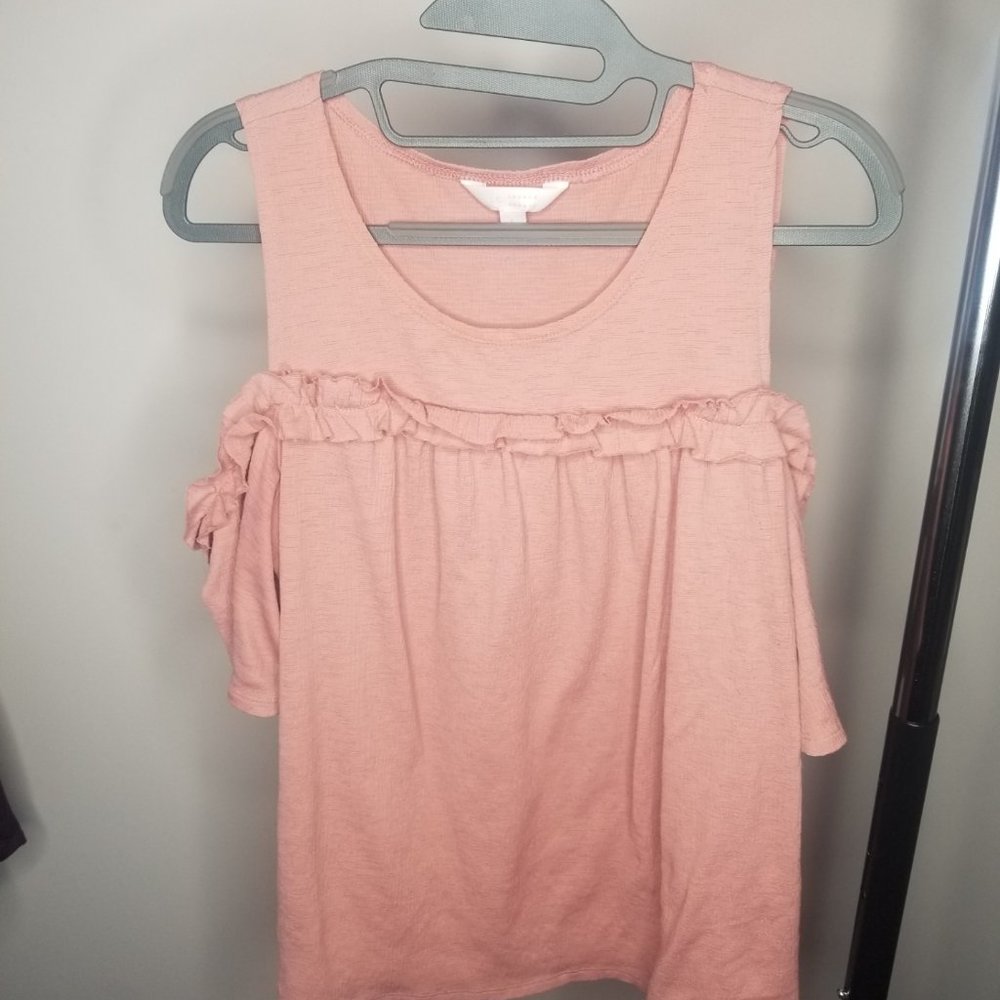 Lauren Conrad Off the Shoulder Ruffled Shirt